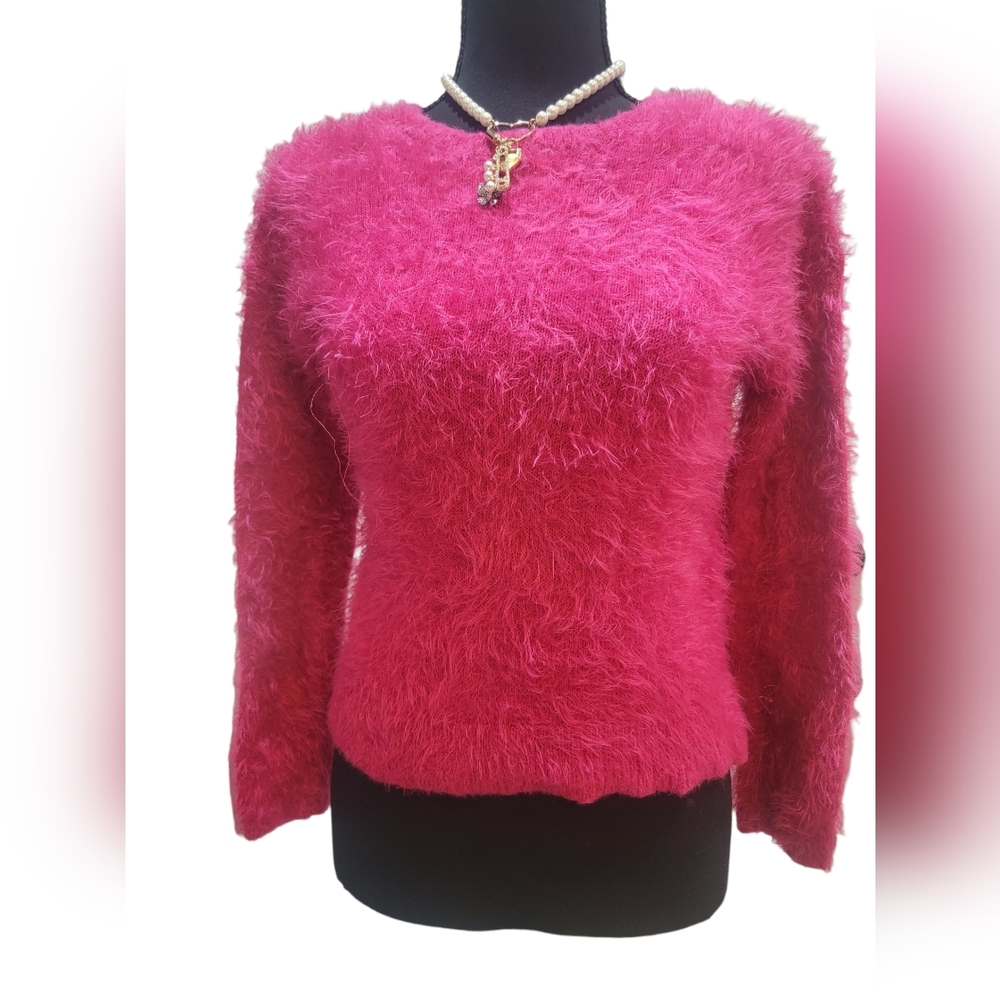 Pink Fuzzy Sweater - Picture 4 of 6